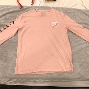Guess pink long sleeved shirt